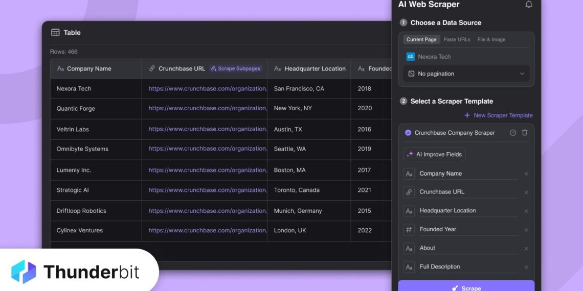 Thunderbit Launches Vertical AI Web Data Extraction Agent Built for Business Users