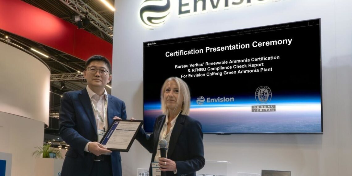 Envision Energy Obtained Bureau Veritas Certification for Chifeng Green Ammonia Plant