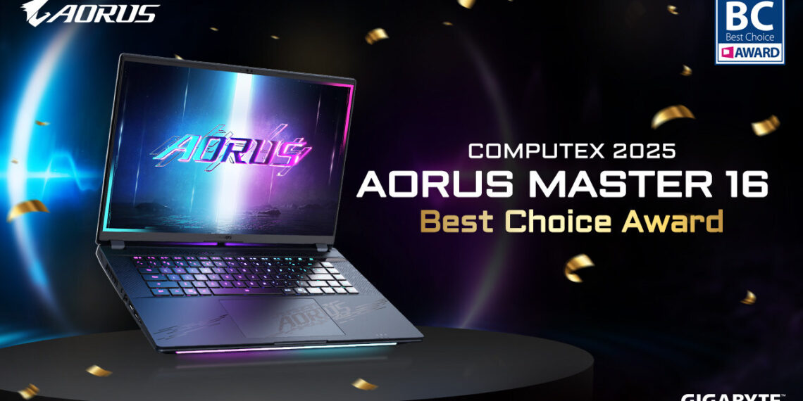 GIGABYTE AORUS MASTER 16 AI PC Wins COMPUTEX 2025 Best Choice Award for Industry-Leading Innovation