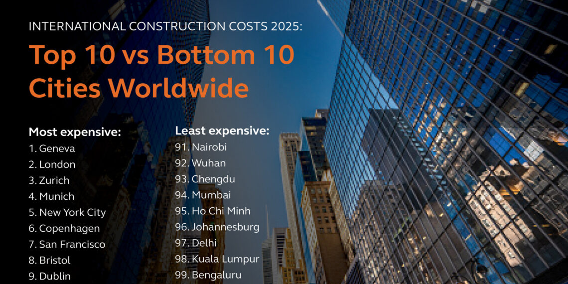 Geneva reclaims title of world’s most expensive city to build in, says Arcadis in latest International Construction Costs report