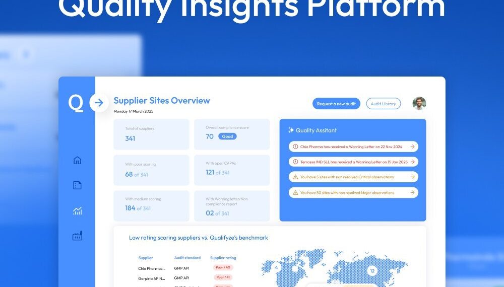 AI Meets Audit Powerhouse: Qualifyze Launches Quality Insights Platform to Help Global Pharma Manage Supplier Site Risk