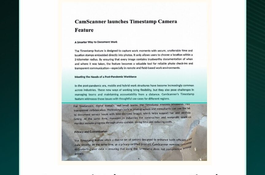 CamScanner Upgrades Magic Pro Filter to “Omnifix” for One-Click Document Perfection