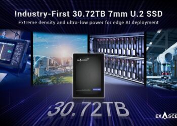 Exascend Unveils Industry-First 30.72TB 7mm U.2 SSD for Edge Storage