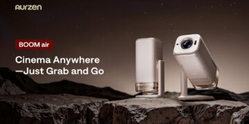 Aurzen Redefines Portable Entertainment with BOOM air, a Searchlight-Style Projector Featuring Powerful Built-in Dolby Audio