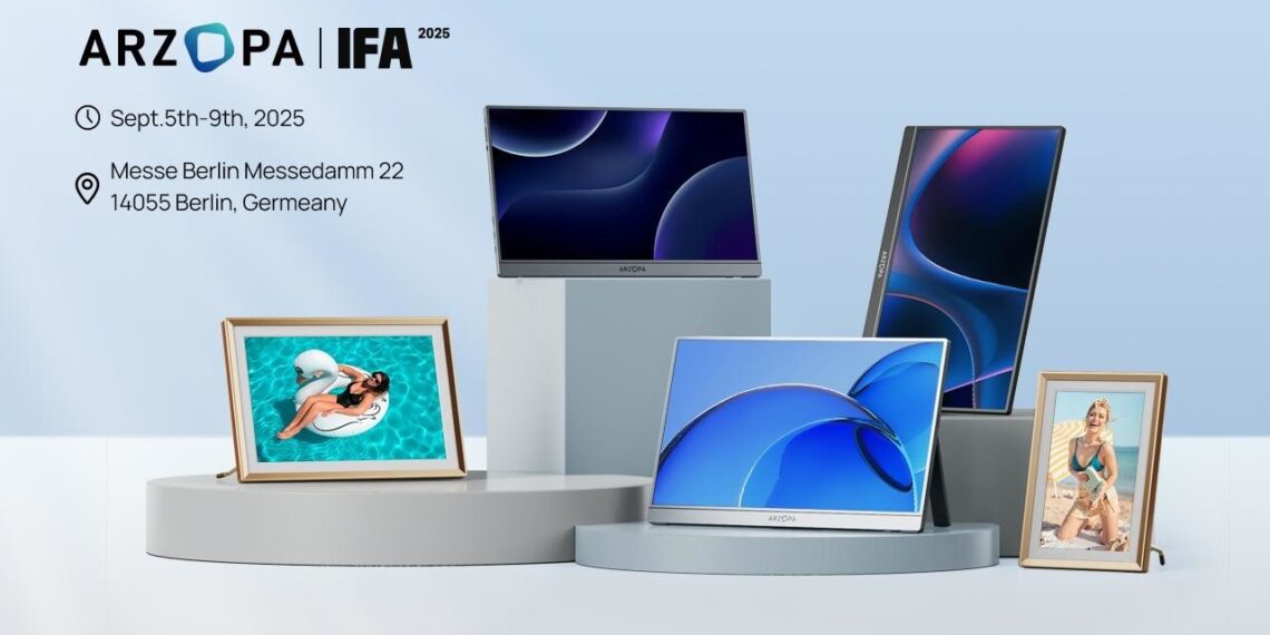 Arzopa to Showcase Next-Generation Portable Displays and Digital Photo Frames at IFA 2025