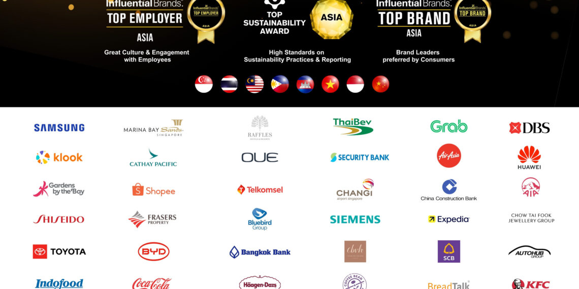 INFLUENTIAL BRANDS AWARDS CELEBRATES 14 YEARS RECOGNISING BRAND LEADERSHIP, WORKPLACE EXCELLENCE, SUSTAINABILITY AND VISIONARY LEADERSHIP IN ASIA