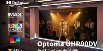 Optoma UHR90DV Home Theater Flagship – First Triple-Laser Model with Dual Dolby and IMAX Certifications