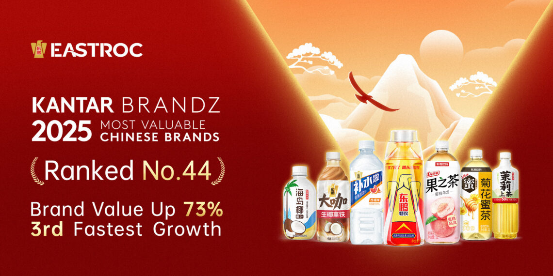 Eastroc Beverage Ranked Kantar BrandZ Top 100 Chinese Brands for Four Consecutive Years, Brand Value Soars 73% to 44th