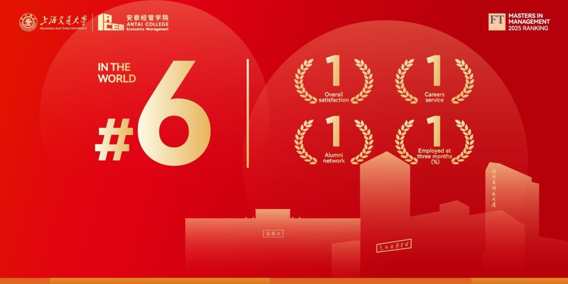 Financial Times Releases 2025 Global Masters in Management Ranking: SJTU Antai Ranks 6th Worldwide
