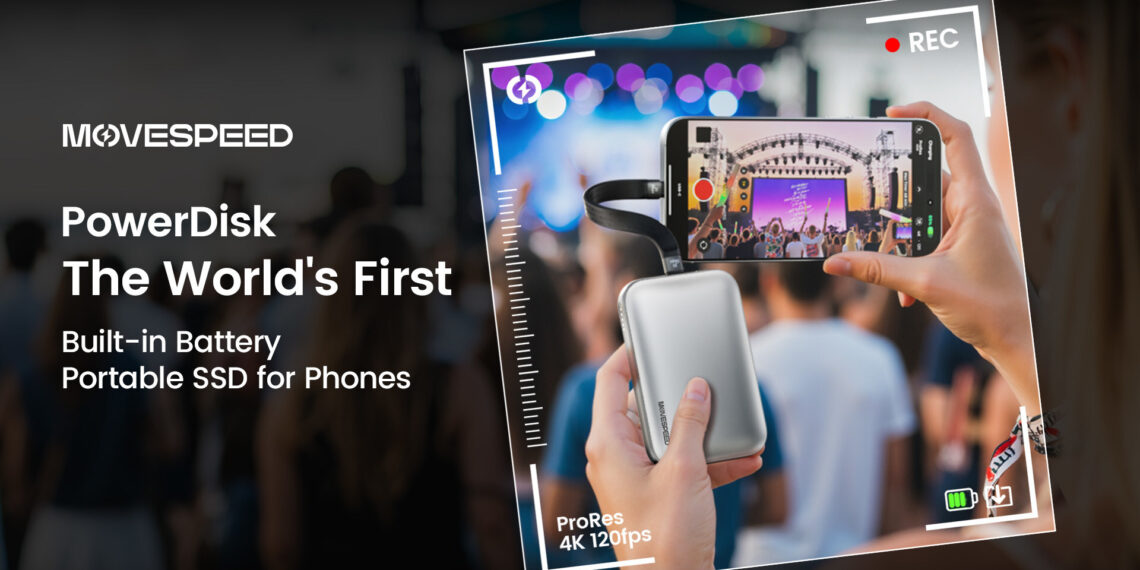 World’s First Portable SSD with Built-in Battery, MOVESPEED PowerDisk, Launches on Kickstarter