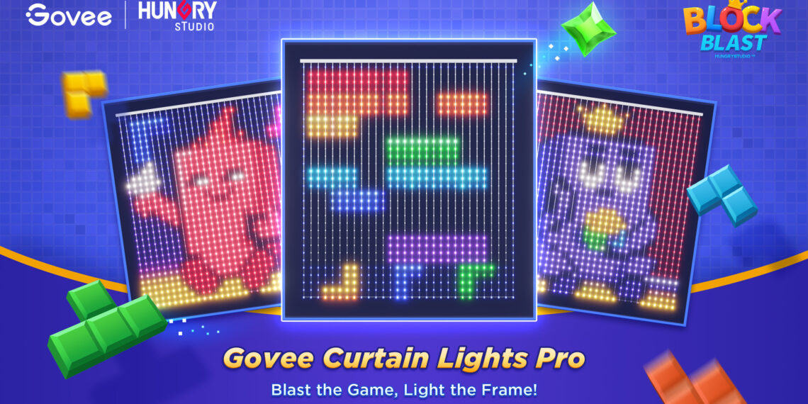 Govee Lights Up Family Fun and Creator Spaces with New Curtain Lights Pro with Popular Puzzle Game Block Blast
