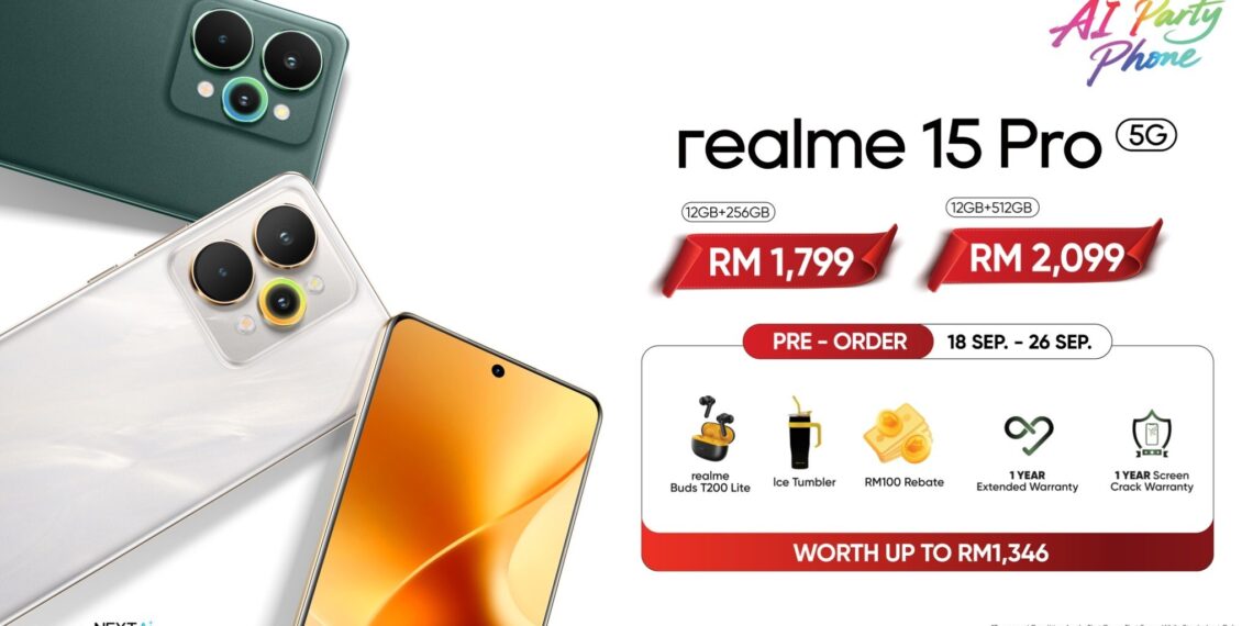 realme 15 Series Debuts as Best AI Party Phone for Youngsters, Starting from RM1,499