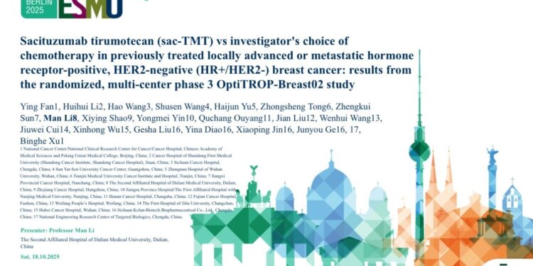 Kelun-Biotech Presents Positive Results of Phase 3 Clinical Study OptiTROP-Breast02 for Sacituzumab Tirumotecan in Advanced HR+/HER2- Breast Cancer at 2025 ESMO
