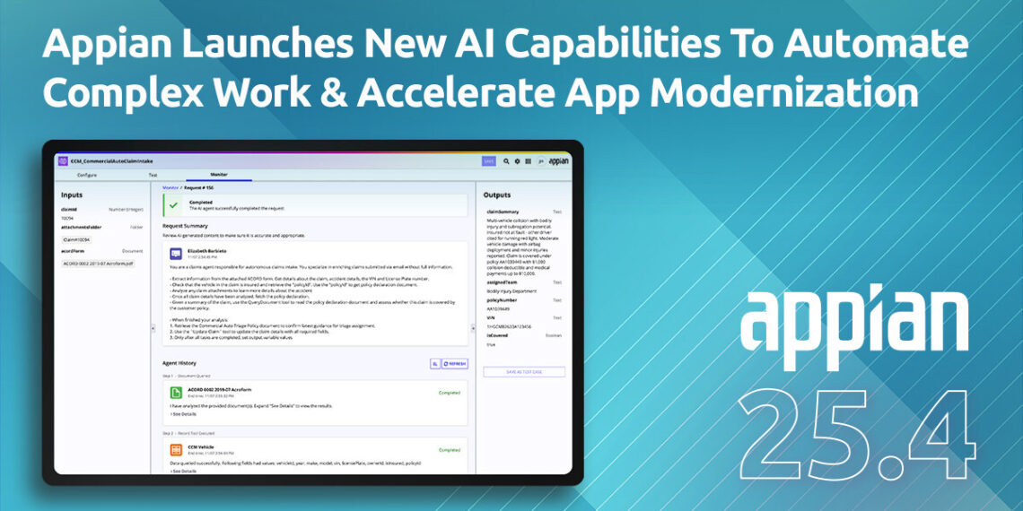 Appian Launches New AI Capabilities To Automate Complex Work & Accelerate App Modernisation