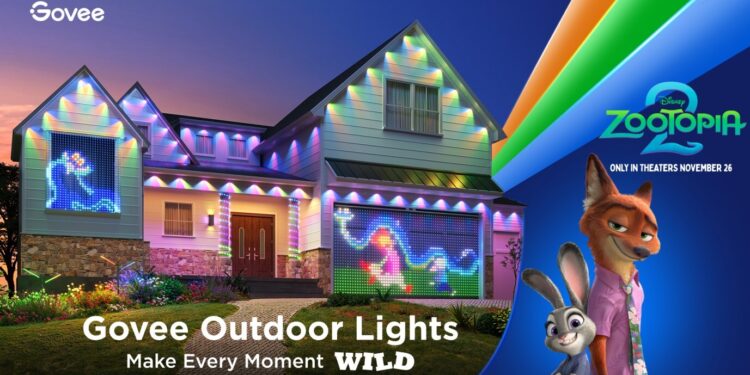 Govee Outdoor Lights Brighten Family Moments in Collaboration with Walt Disney Animation Studio’s  Zootopia 2