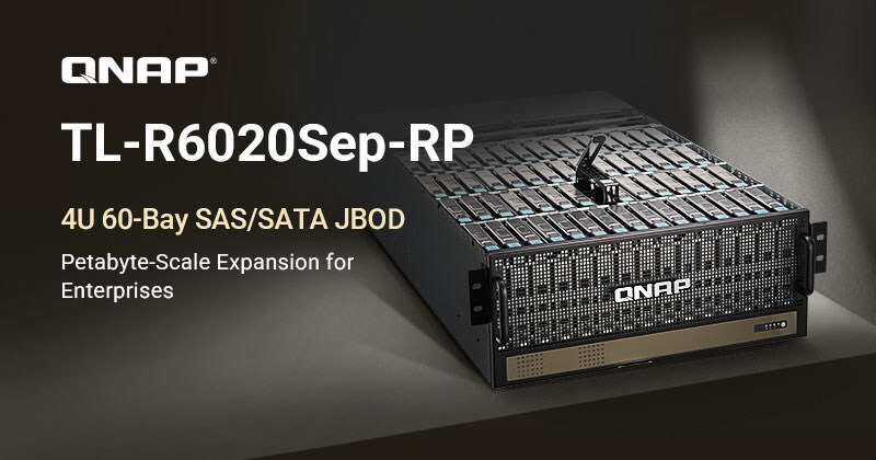 QNAP Launches 4U 60-Bay High-Density SAS/SATA JBOD, Delivering Petabyte-Scale Expansion for Enterprises