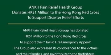 ANKH Pain Relief Health Group Donates HK$1 Million to the Hong Kong Red Cross To Support Disaster Relief Efforts