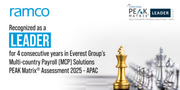 Ramco Systems recognized a ‘Leader’ for 4th consecutive year in Everest Group’s 2025 APAC Multi-Country Payroll (MCP) Solutions PEAK Matrix®