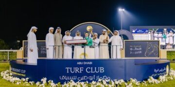 Under the patronage of His Highness Sheikh Mansour bin Zayed Al Nahyan, His Excellency Sheikh Khalifa bin Tahnoon bin Mohammed Al Nahyan attends the Grand Finale of the 33rd UAE President Cup for Arabian Purebred Horses at Abu Dhabi Turf Club