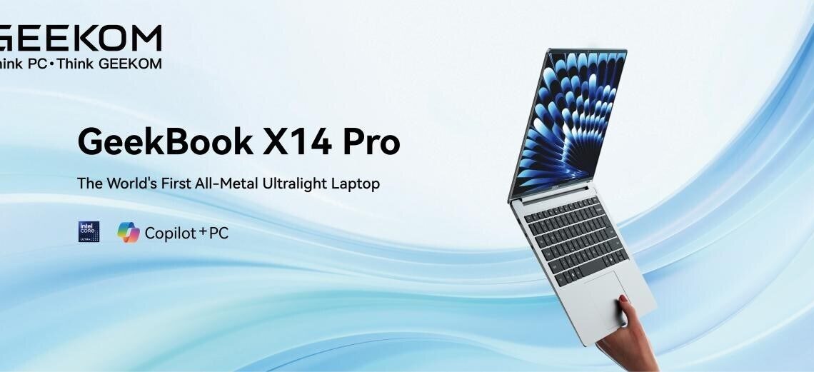 GEEKOM Unveils GeekBook X14 Pro: The World’s First All-Metal Ultralight Laptop