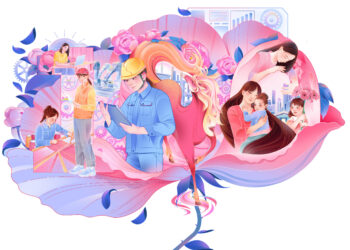 Female model workers sharing expertise with enterprises