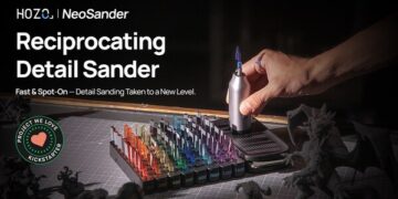 HOZO Launched NeoSander on Kickstarter, a Palm-Sized Detail Sander with Reciprocating Linear Motor
