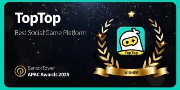 TopTop Named “Best Social Game Platform” at Sensor Tower APAC Awards 2025