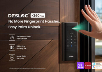 No More Fingerprint Hassles, DESLOC Launches K140 Plus Smart Lock with Palm Vein Recognition and 10,000mAh Battery