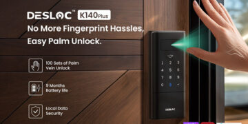 No More Fingerprint Hassles, DESLOC Launches K140 Plus Smart Lock with Palm Vein Recognition and 10,000mAh Battery