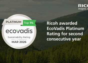 Ricoh awarded EcoVadis Platinum Rating for sustainability performance for second consecutive year
