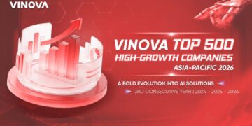 Vinova Named to Financial Times Top 500 High-Growth Companies Asia-Pacific for Third Consecutive Year