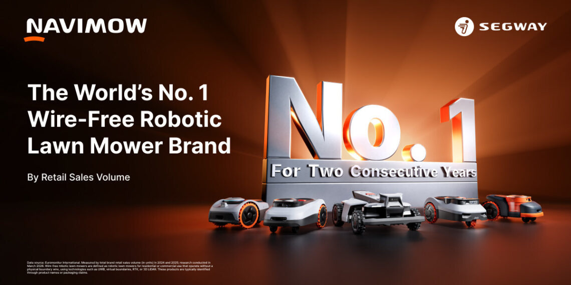 Segway Navimow sets the industry standard as the World’s No. 1 brand in wire-free robotic lawn mower retail volume sales for two consecutive years