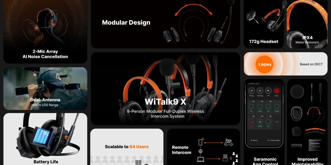 Saramonic WiTalk9 X: Modular-Designed, Lightweight Wireless Intercom System Redefines Team Communication