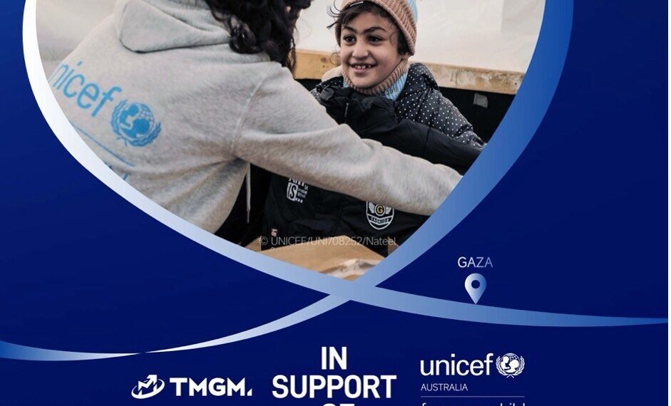 TMGM Supports UNICEF Australia’s Humanitarian Efforts for Children in Gaza