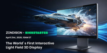 Zondision Unveils ZIMO1, Unique 27-inch Interactive Light Field 3D Display, Launching on Kickstarter April 21