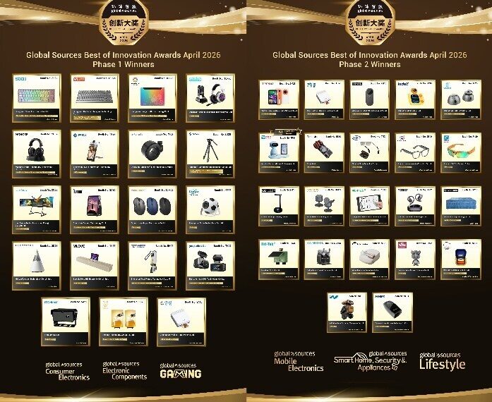 2026 Global Sources Best of Innovation Awards Unveiled! 58 Practical Products Hold the Keys to Trade Breakthroughs