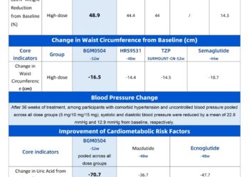 19.3% Weight Reduction, 16.5 cm Waist Circumference Decrease, SBP/DBP Reductions of 22.9/12.9 mmHg, 70.7 μmol/L Uric Acid Reduction, and 33.6% Triglyceride Reduction: BGM0504 Demonstrates Comprehensive Cardiometabolic Regulation Capabilities