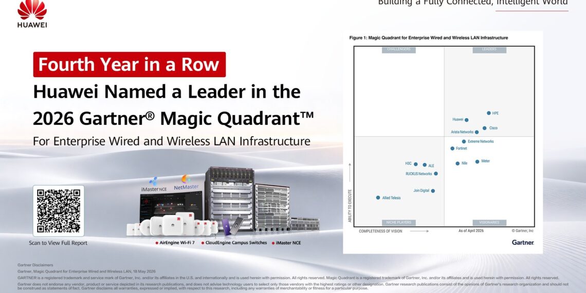 Huawei Named a Leader in the 2026 Gartner® Magic Quadrant™ for Enterprise Wired and Wireless LAN Infrastructure for the Fourth Year in a Row