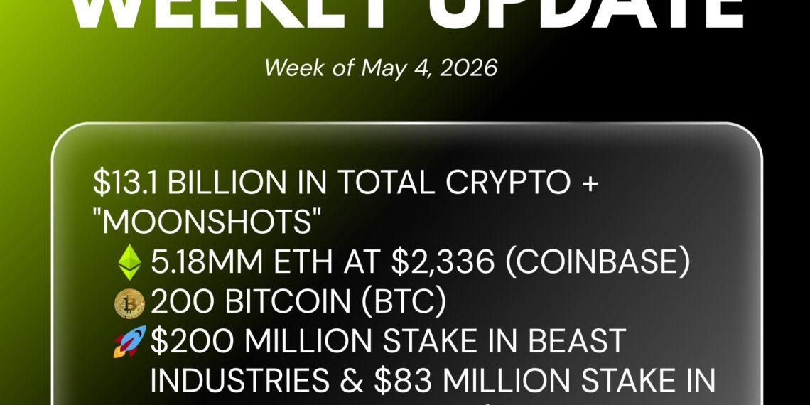 Bitmine Immersion Technologies (BMNR) Announces ETH Holdings Reach 5.18 Million Tokens, and Total Crypto and Total Cash Holdings of $13.1 Billion