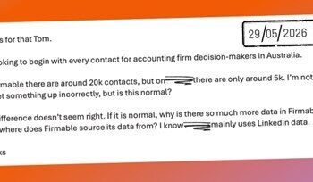 Relief as Firmable locates 15,000 accounting decision-makers reported missing at leading global B2B data provider