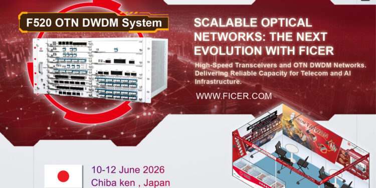 FICER Advancing AI & Telecom Networks with Fiber Optical Transceivers and OTN DWDM at Interop Tokyo 2026.