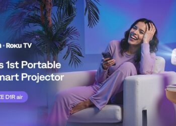 Aurzen Unveils World’s First Portable Roku TV Smart Projector, EAZZE D1R Air