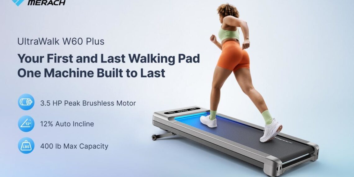 Merach Redefines Home Fitness with UltraWalk W60: A 400lb Heavy-Duty, 12% Auto-Incline Walking Pad Built to Last