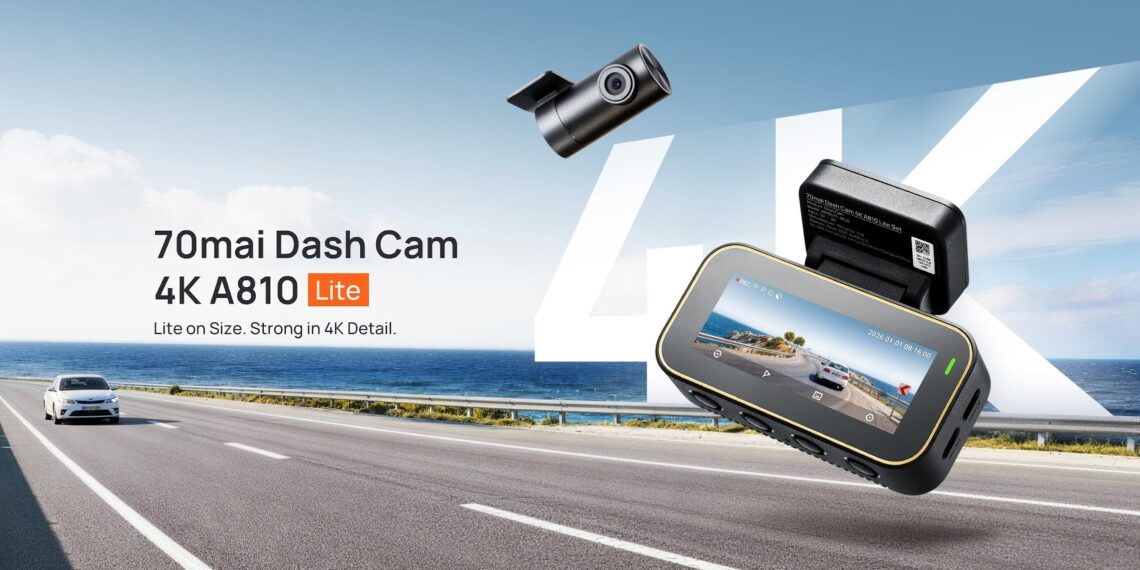 70mai Launches 4K A810 Lite: Compact Dash Cam with 4G Cloud+ Service