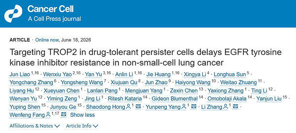Translational Research Results of Sacituzumab Tirumotecan (sac-TMT) in Combination with Osimertinib as First-Line Treatment for EGFR-Mutant NSCLC Published in Cancer Cell