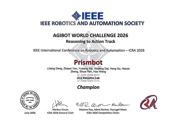 vivo Robotics Team Wins ICRA 2026 AGIBOT World Challenge Reasoning to Action Track