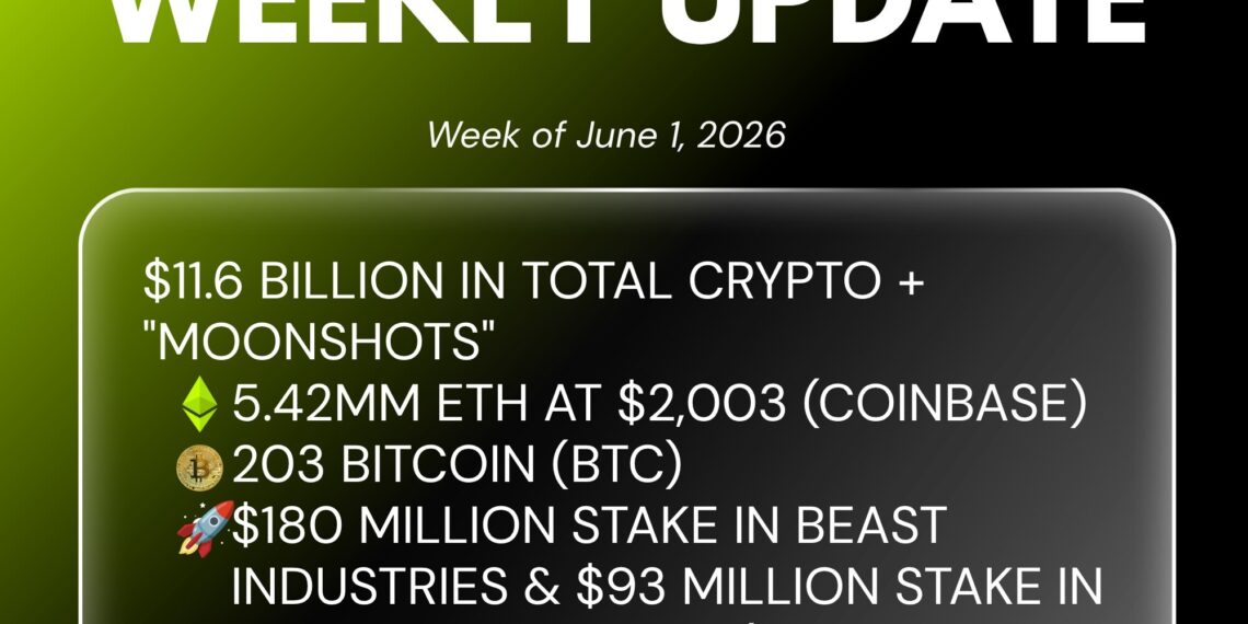 Bitmine Immersion Technologies (BMNR) Announces ETH Holdings Reach 5.42 Million Tokens, and Total Crypto and Total Cash Holdings of $11.6 Billion