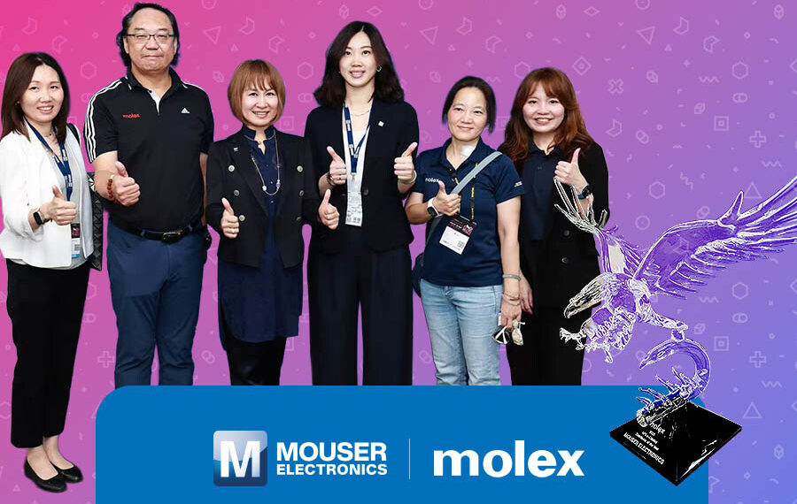 Mouser Receives Molex’s APAC e-Catalogue Distributor of the Year Award for Eighth Consecutive Year