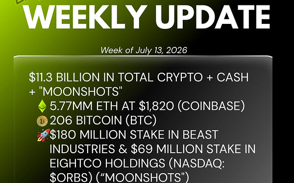 Bitmine Immersion Technologies (BMNR) Announces ETH Holdings Reach 5.77 Million Tokens, and Total Crypto and Total Cash Holdings of $11.3 Billion