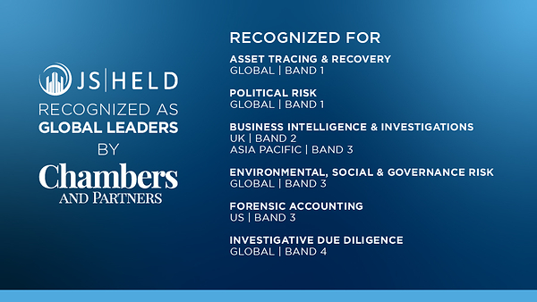 Chambers and Partners Recognizes J.S. Held and Experts Across Six Global Disciplines